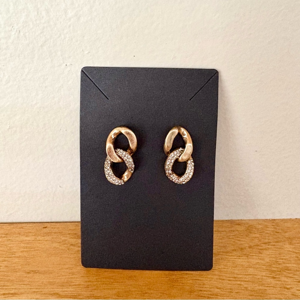 All Saints Organic Link Double Drop Earrings